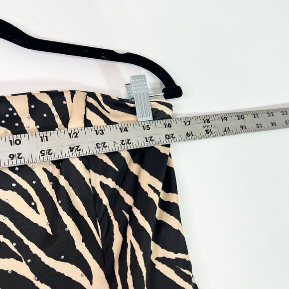 Jessica McClintock Gunne Sax Maxi Dress Gown Women's 11 Zebra Strapless Retro - Picture 6 of 15